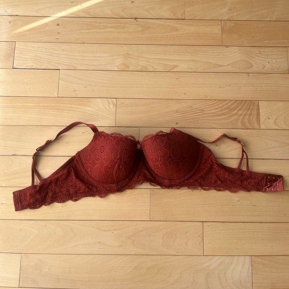 Aerie Real Power Balconette Lightly Lined New Blooms Lace Bra in Jupiter Brown - Picture 6 of 8